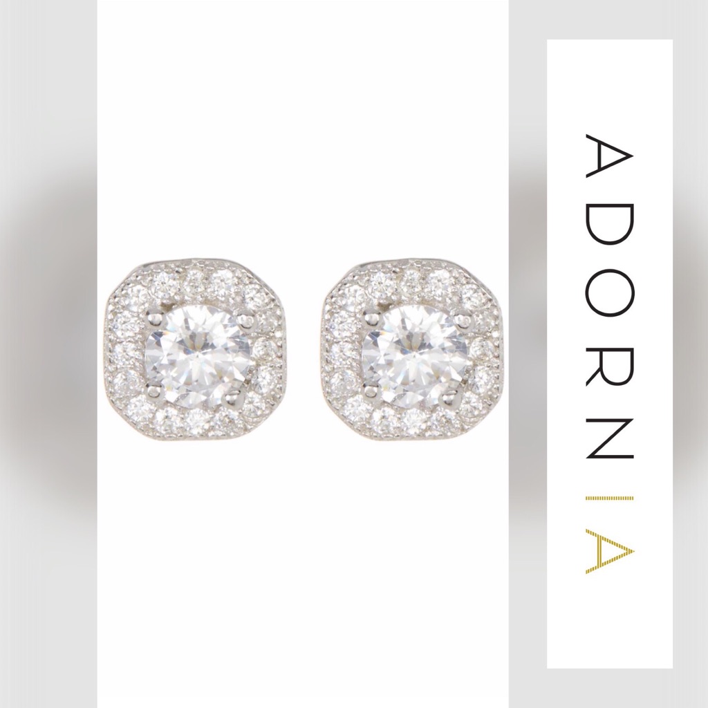 Adornia Halo Set Swarovski Crystal Stud